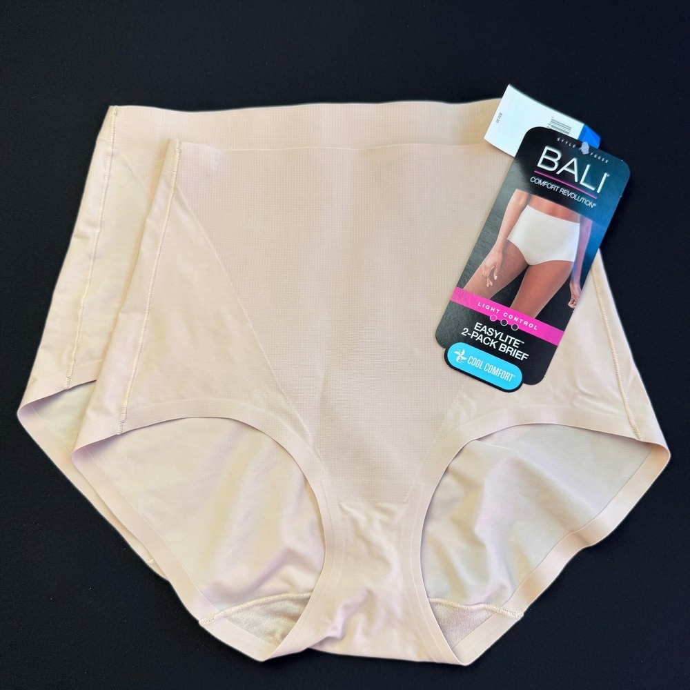Bali Comfort Revolution Easylite Brief 2-Pack XL Nude Light Control Shapewear